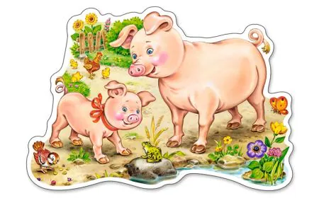 *Castorland Jigsaw Midi 15 pc - A Piggy with Mom
