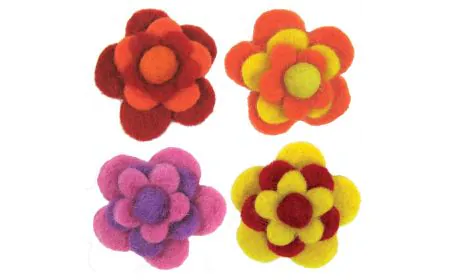 * Dimensions Wool Felt - Layer ed Warm Flowers (x4)