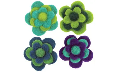 * Dimensions Wool Felt - Layer ed Cool Flowers (x4)