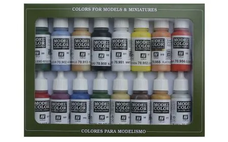 AV Vallejo Model Color Set - Basic Colors USA (x16)