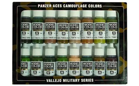 AV Vallejo Model Color Set - Panzer Aces Camouflage (x16)