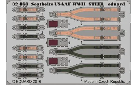 Eduard Photoetch 1:32 - Seatbelts USAAF WWII Steel