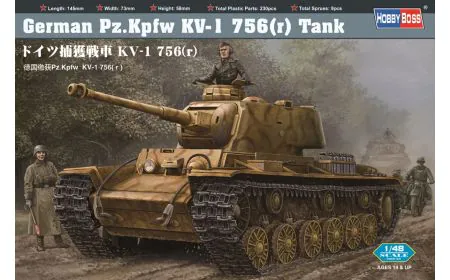 Hobbyboss 1:48 - German Pz.Kpfw KV-1 756(r) tank