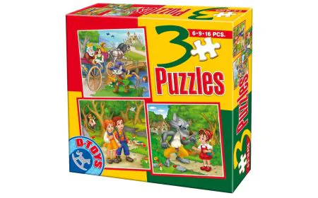 * D-Toys - 3in1 Jigsaw Puzzles (6-9-16 Pcs) - Fairytales 6