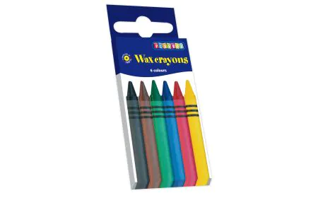 Playbox - Wax Crayons Thin 88mm x 8mm 6 Pcs