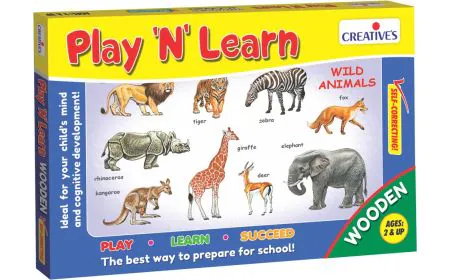 * Creative Educational - Play N Learn-Wooden   Wild Animals