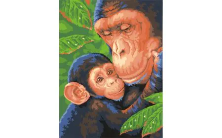 * Paintsworks Learn to Pa int 9" x 12"- Chimp & Baby