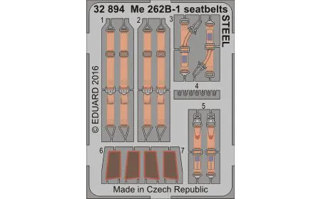 Eduard Photoetch 1:32 - Me 262B-1 Seatbelts (Revell)