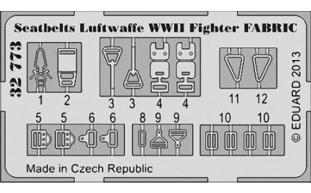 Eduard P-etch 1:32 - Seatbelts Luftwaffe WWII Fighter Fabric