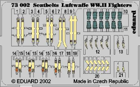 Eduard Photoetch 1:72 - WWII Seatbelts Luftwaffe Fighters