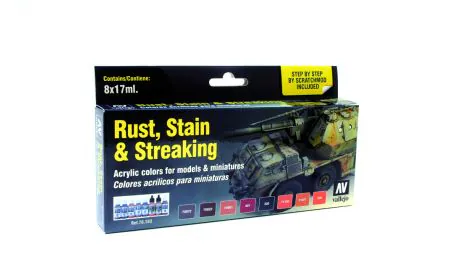 AV Vallejo Model Color Set - Rust, Stains & Streaking (x8)