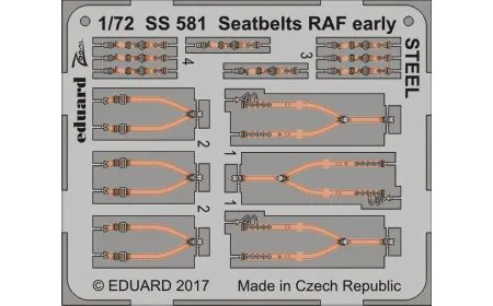 Eduard Photoetch (Zoom) 1:72 - Seatbelts RAF Early Steel