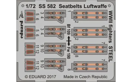 Eduard Photoetch (Zoom) 1:72 - Seatbelts LuftWaffe Fighter