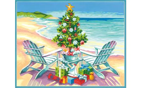 * Paintsworks Learn to Paint 1 4" x 11" - Christmas on Beach