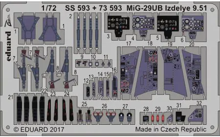 Eduard Photoetch (Zoom) 1:72 - MiG-29UB Izdelye 9.51 (Tru)