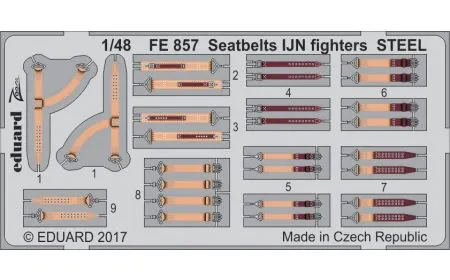 Eduard Photoetch (Zoom) 1:48 - Seatbelts IJN Fighters Steel