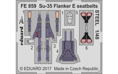 Eduard Photoetch (Zoom) 1:48 - Su-35 Flanker E S-Belts Steel