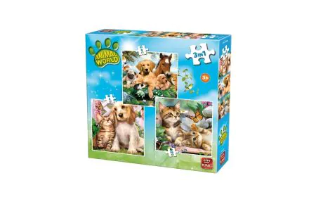 King Puzzle Animal World - 3in1 puzzles