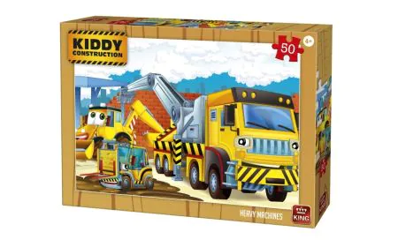 King Puzzle Kiddy Construction 50 Pc - Heavy Machines