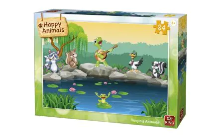 King Puzzle Happy Animals 24 Pc - Singing Animals