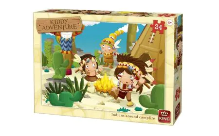 King Puzzle Kiddy Adventure 24 Pc - Indians Around Campfir