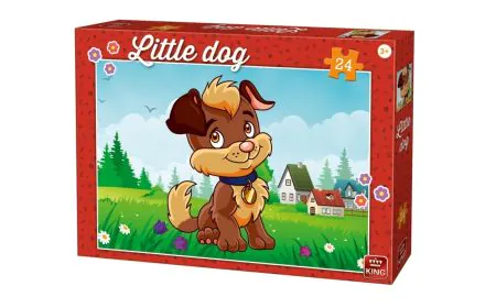 King Puzzle Little Kittens & Dogs 24 Pc - Dog in the Garden