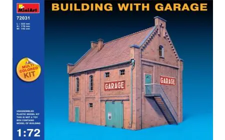 Miniart 1:72 - Building with Garage (Multi Coloured Kit)