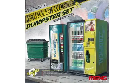 Meng Model 1:35 - Vending Machine and Dumpster Set