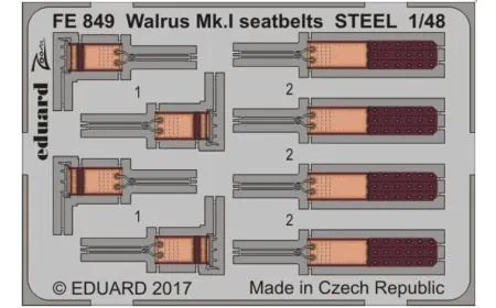 Eduard Photoetch Zoom 1:48 - Walrus Mk.I Seatbelts Steel