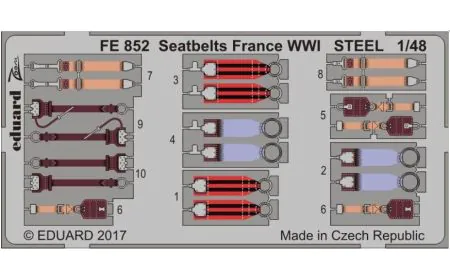 Eduard Photoetch Zoom 1:48 - Seatbelts France WWI  1/48