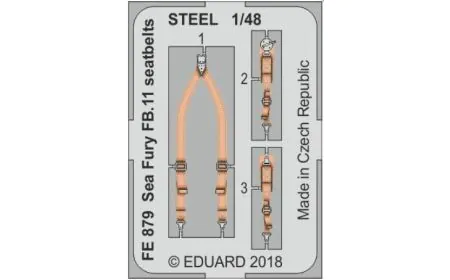 Eduard Photoetch (Zoom) 1:48 - Sea Fury FB.11 Seatbelts Steel