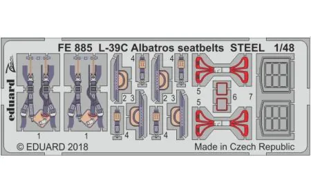 Eduard Photoetch (Zoom) 1:48 - L-39C Albatros Seatbelts Steel