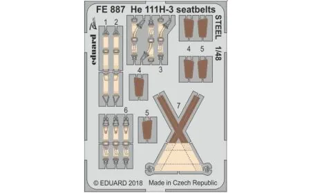 Eduard Photoetch (Zoom) 1:48 - He 111H-3 Seatbelts Steel
