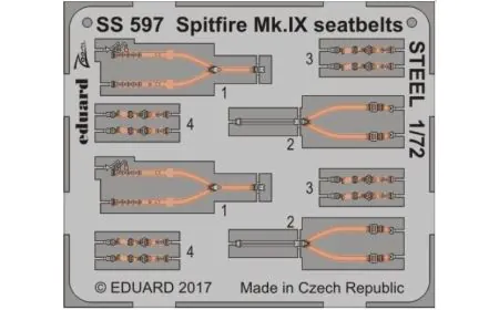 Eduard Photoetch (Zoom) 1:72 - Spitfire Mk.IX Seatbelts Steel