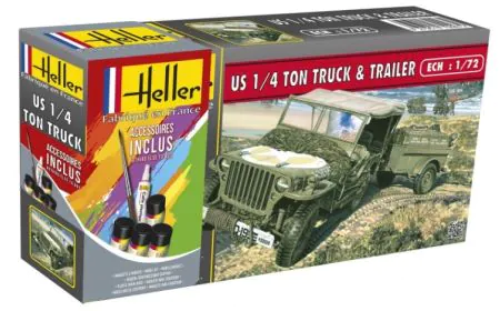 Heller 1:72 Gift Set - US 1/4 Ton Truck Trailer