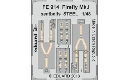 Eduard Photoetch (Zoom) 1:48 - Firefly Mk.I Seatbelts Steel