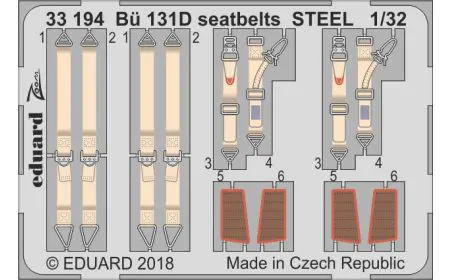 Eduard Photoetch (Zoom) 1:32 - Bucker B  131D Seatbelts (ICM)