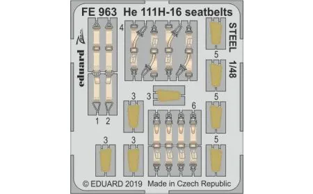 Eduard Photoetch Zoom 1:48 - He 111H-16 seatbelts STEEL