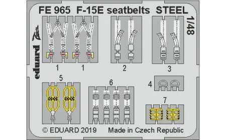 Eduard Photoetch Zoom 1:48 - F-15E seatbelts STEEL