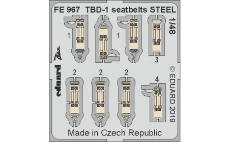 Eduard Photoetch Zoom 1:48 - TBD-1 seatbelts STEEL