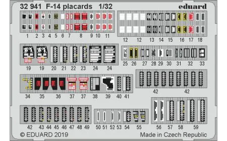 Eduard P-Etch 1:32 - F-14 Placards