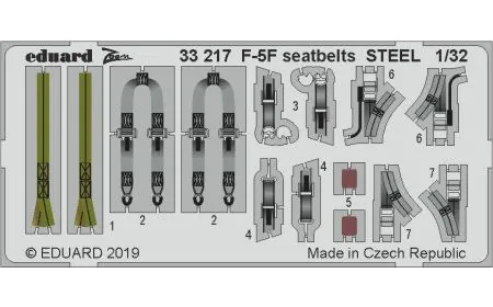 Eduard P-Etch 1:32 - F-5F Seatbelts STEEL