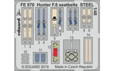 Eduard P-Etch (Zoom) 1:48 - Hunter F.6 seatbelts STEEL