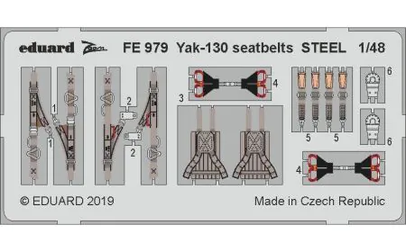 Eduard P-Etch (Zoom) 1:48 - Yak-130 Seatbelts Steel