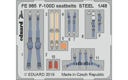 Eduard P-Etch (Zoom) 1:48 - F-100D Seatbelts Steel