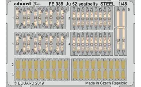 Eduard Photoetch (Zoom) 1:48 - Ju-52 Seatbelts STEEL (Revell)