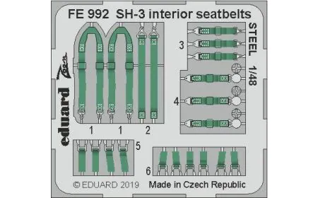 Eduard Photoetch (Zoom) 1:48 - SH-3 Interior Seatbelts STEEL