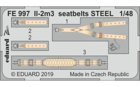 Eduard Photoetch (Zoom) 1:48 - iL-2m3 Seatbelts STEEL (Tam)