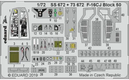 Eduard Photoetch (Zoom) 1:72 - F-16CJ Block 50 (Tamiya)