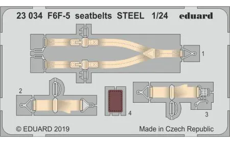 Eduard Photoetch 1:24 - F6F-5 Seatbelts STEEL (Airfix)